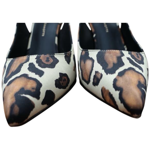 GIUSEPPE ZANOTTI Samia Embellished Leopard Print Satin Slingback Pumps Size 39 - Picture 3 of 15